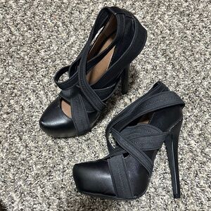 Colin Stuart Black Strappy Heels